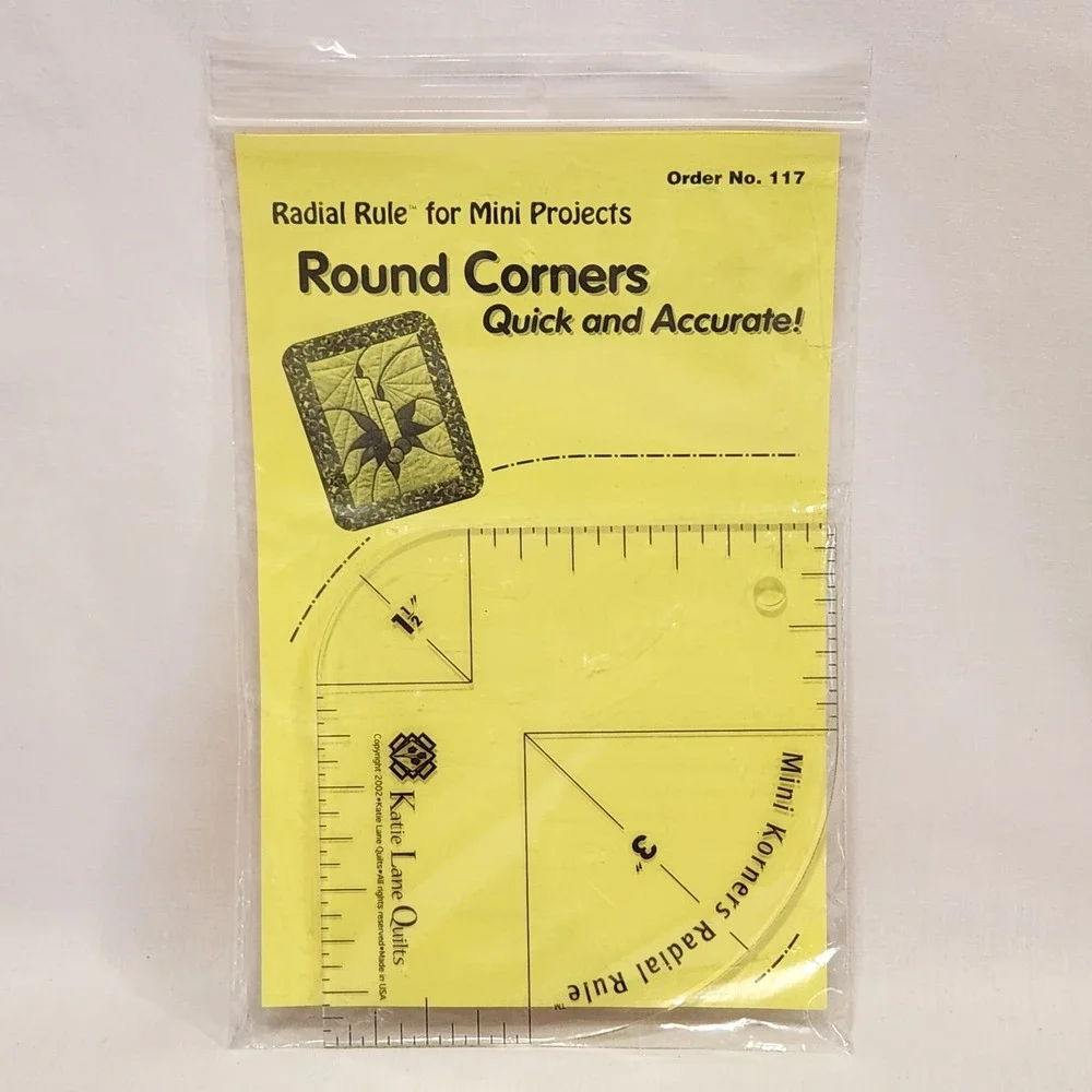 Katie Lane Quilts Radial Rule for Mini Projects Round Corners Template 117 NEW